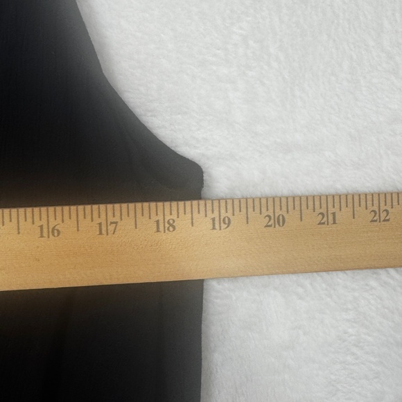 Turquoise Couture Wrap Dress Womens Size XL Black Crepe Goth Knee Length - Picture 5 of 9